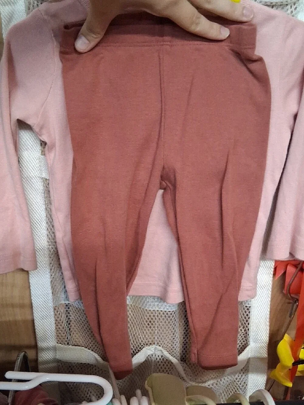 Carter's Dusty Pink Long-Sleeve Bunny Pocket Tee